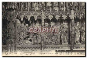 Old Postcard Cathedral Chartres Fragment From Choir Tour