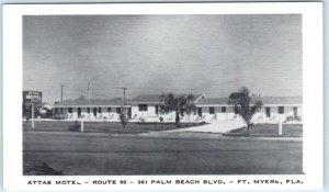 FT. MYERS, Florida FL  Roadside  ATTAS MOTEL  Lee County ca 1940s   Postcard