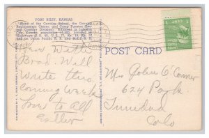 Postcard Greetings From FORT Riley Kansas Large Letter c1944 Postmark