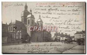Chalon sur Saone - Church and St. Peter's Square - Old Postcard
