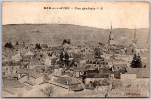 Bar-Sur-Aube France Vue Generale Residential Buildings Mountain Postcard