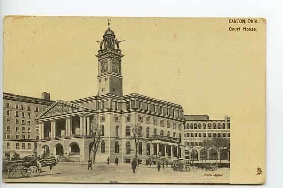 Canton OH Court House Horse Wagon Tuck Postcard