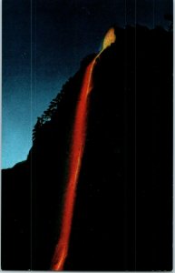 Yosemite National Park Firefall Glacier Point California Postcard