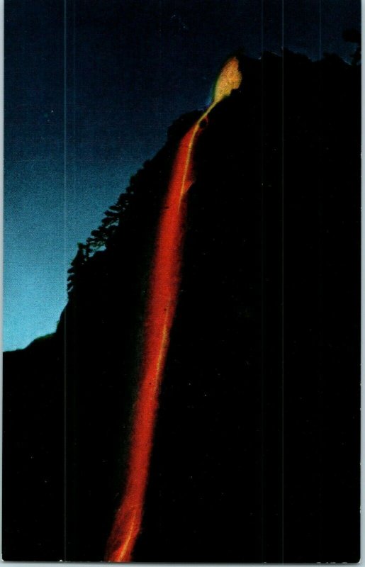 Yosemite National Park Firefall Glacier Point California Postcard