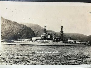 Postcard RPPC USS Tennesee Battleship Destroyer , Bremerton, Washington.   aa1