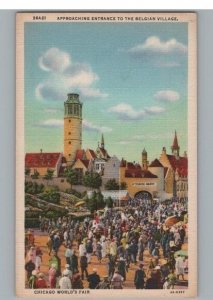Belgian Village Chicago World's Fair 1933 Vintage Linen Postcard