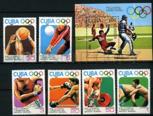 024560 Olympiad 1984 Baseball CUBA set+S/S MNH#24560
