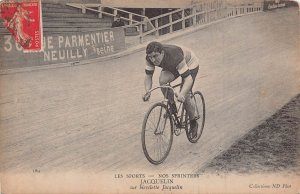 NEUILLY FRANCE~JACQUELIN-LES SPORTS-NOS SPRINTERS-BICYCLE CYCLIST POSTCARD