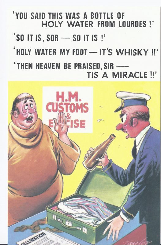 Vintage 1970's Bamforth COMIC Postcard (new old stock) Holy water #306