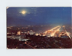 Postcard Night View Of Picturesque Salt Lake City, Utah