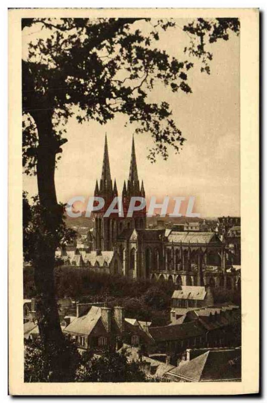 Old Postcard View of the Cathedral Quimper Frugy