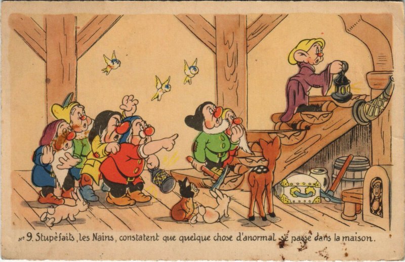 PC DISNEY, SNOW WHITE AND THE SEVEN DWARFS, Vintage Postcard (b31202)