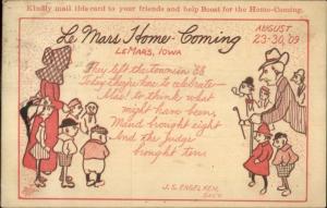 LeMars Le Mars IA 1909 Home Coming Advertising Postcard