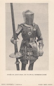 Felipe I De Castilla Castile El Hermoso Armour Knight Spanish Old Postcard