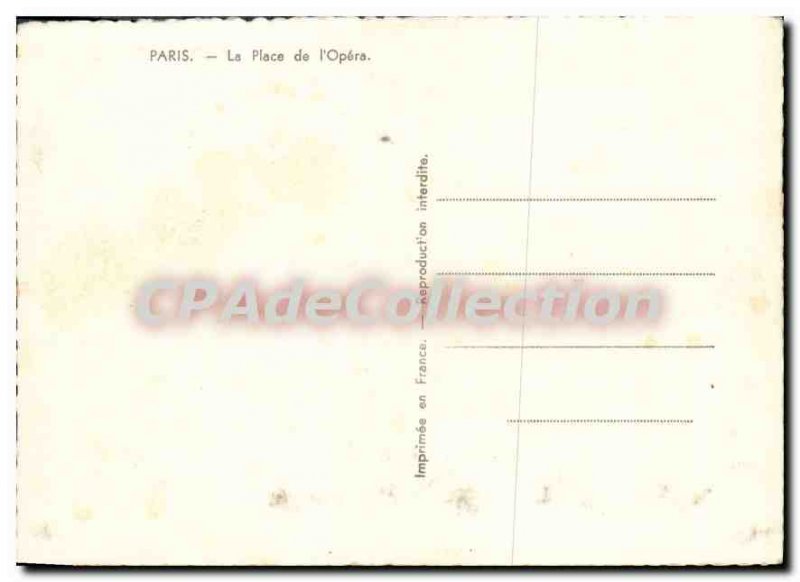 Modern Postcard Paris Place de l'Opera