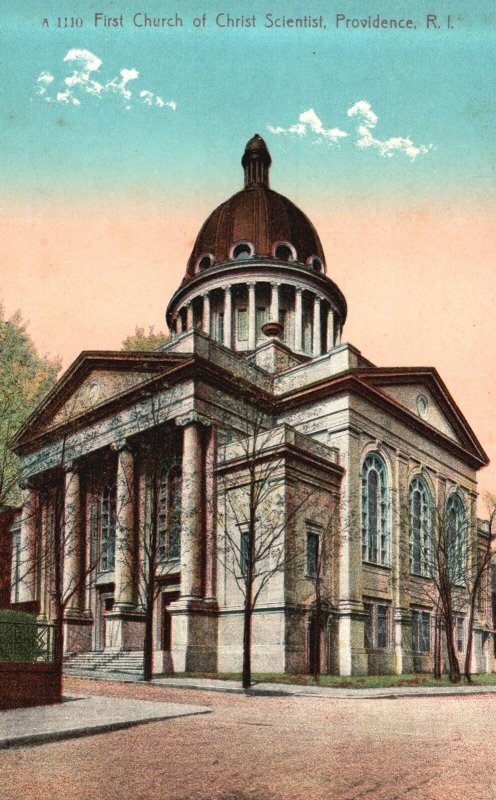 Vintage Postcard First Church Of Christ Scientist Providence Rhode Island RI