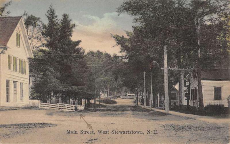 West Stewartstown New Hampshire Main Street Scene Antique Postcard K85101