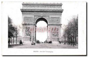 Old Postcard Paris Arc de Triomphe