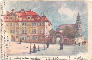 BT2937 Faust house painting postcard litho prag praha prague czech republic