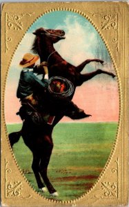 Cowboy On Horse 1910