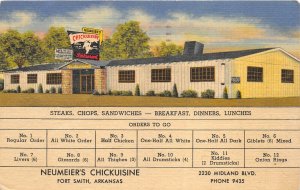 Fort Smith Arkansas 1940s Postcard Neumeier's Chickuisine Restaurant