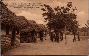 Belgium Congo te Inongo Leopold II Moederhuis Vintage Postcard  C010