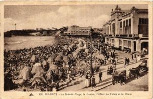 CPA BIARRITZ La Grande Plage le Casino Hotel du Palais et le Phare (411812)