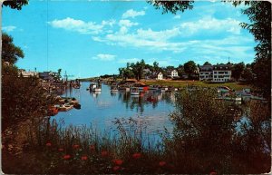 Barbor Maine Coastline ME VTG Postcard Chrome PM Cancel Portsmouth NH WOB Note 