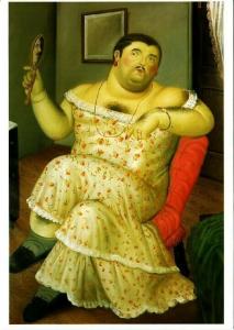 Melancholy Man by Fernando Botero Drag Art Postcard