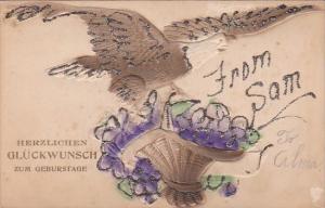 Birthday Eagle With Basket Of Flowers