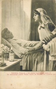 Postcard - War 1914-18 Red Cross nurse disinfectant Lysoform advertising Hungary