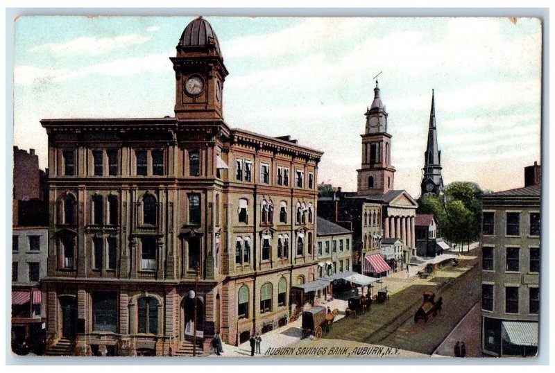 c1907's Auburn Saving Bank Building Auburn New York NY Posted Postcard