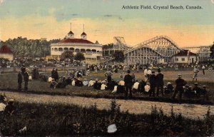 Crystal Beach Canada Athletic Field and Roller Coaster Vintage Postcard AA50259