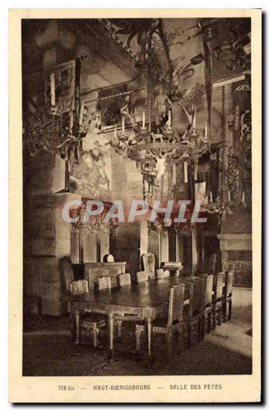 Postcard Old Hochk?nigsburg Salle des Fetes