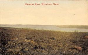 Waldoboro Maine Medomak River Birdseye View Antique Postcard K47653