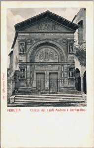 Italy Perugia Chiesa dei Santi Andrea e Bernardino Vintage Postcard C218