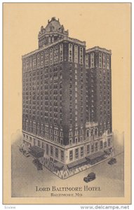 Lord Baltimore Hotel, BALTIMORE, Maryland, PU-1935