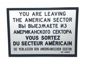 The Berlin Wall Germany American Sector US Army Sign Large Vintage Postcard
