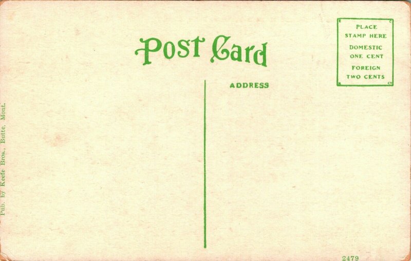 Vtg Cartolina 1910s Butte Montana MT Affari District W Mines IN Distanza Unp