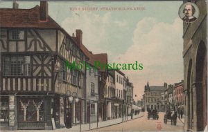 Warwickshire Postcard - Stratford-On-Avon High Street  RS33115