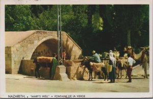 Israel Nazareth Mary's Well Fontaine De La Vierge Vintage Postcard C166