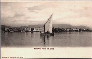 Egypt General View of Suez Vintage Postcard C155