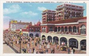 New Jersey Atlantic City View On Boardwalk Showing Chalfonte And Haddon Hall