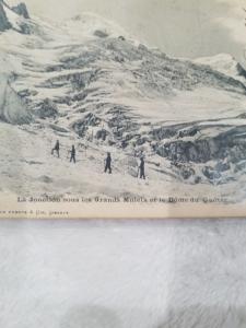 Antique Postcard La Jonction sous les Grands Mulets et le Dome du Gouter 