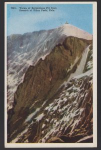 Colorado Summit of Pikes Peak - Views of Bottomless Pit Rocky Mts ~ WB