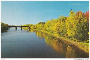 Aerial View, Railway Bridge, Oromocto River, Fall Scene, FREDERICTON, New Bru...