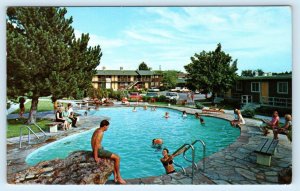 BOISE, Idaho ID ~ Roadside BOISEAN HYATT LODGE Swimming Pool 1972  Postcard