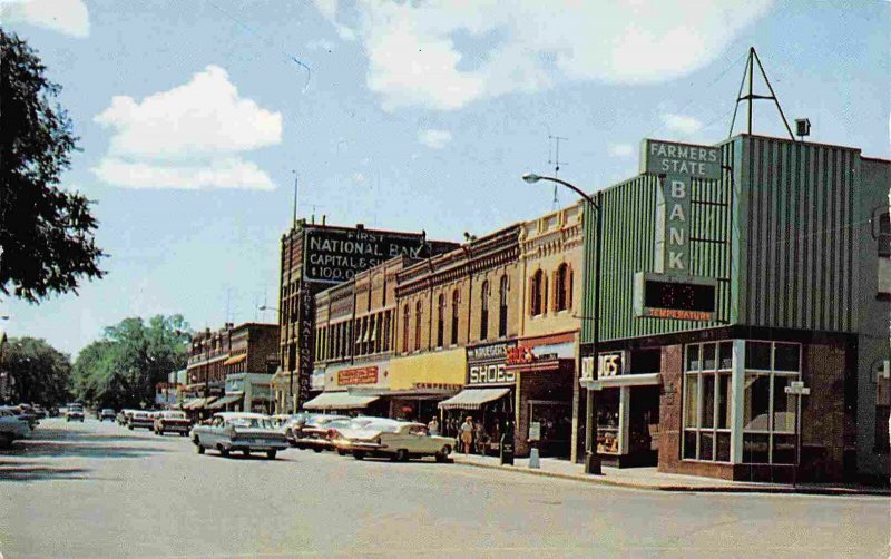 Main Street Farmers State Bank Waupaca Wisconsin 1960c postcard