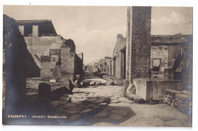 Italy Pompei Strada Stabiana Ruins RPPC Real Photo