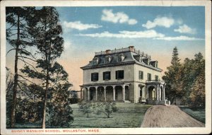 Wollaston Massachusetts MA Quincy Mansion School Vintage Postcard